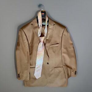 Steven Land Suit Mens 3 Piece 48R/42R Autumn Rust Walter Classic Fit Business